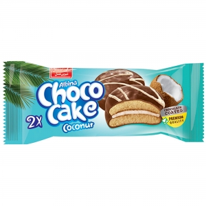 شوکو کیک روکشدار نارگیلی دوقلو شیرین عسل ۵۰ گرمی